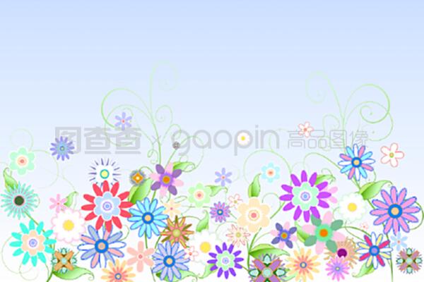 数字生成的少女花卉设计