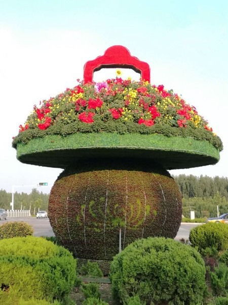 立体鲜花雕塑造型定制厂家 大型户外花篮雕塑造型专业定制